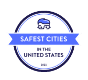 Safety award badge recognizing one of the safest cities in the United States, supporting Naperville’s strong community appeal for Dan Firks Real Estate.