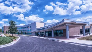 Exterior of Naperville Central High School, located on Aurora Avenue near downtown Naperville.