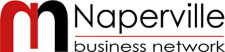 Logo for the Naperville Business Network featuring a stylized red and black lowercase "n" followed by the text "Naperville business network" in a clean sans-serif font.