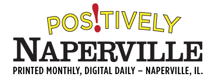 Positively Naperville logo with the word “POS!TIVELY” in yellow and a red exclamation mark, above “NAPERVILLE” in dark lettering.
